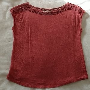 Loft Sleeveless orange/rust colored shirt